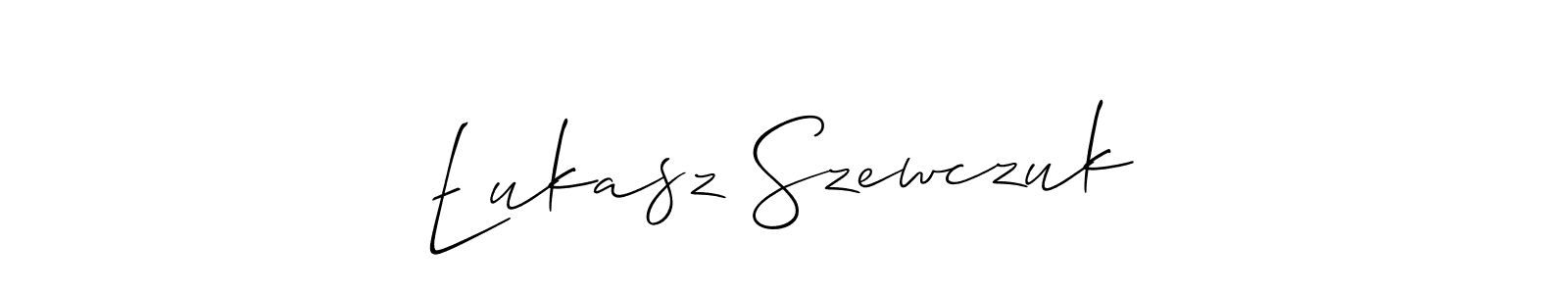 if you are searching for the best signature style for your name Łukasz Szewczuk. so please give up your signature search. here we have designed multiple signature styles  using Allison_Script. Łukasz Szewczuk signature style 2 images and pictures png