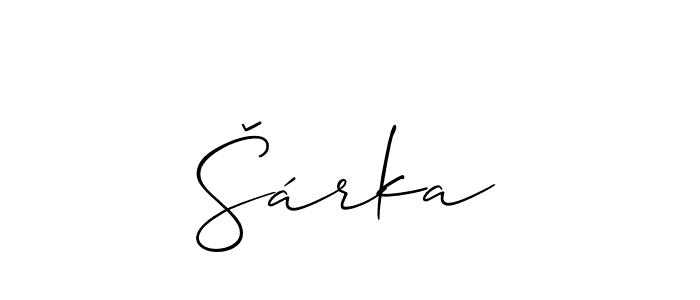 if you are searching for the best signature style for your name Šárka. so please give up your signature search. here we have designed multiple signature styles  using Allison_Script. Šárka signature style 2 images and pictures png