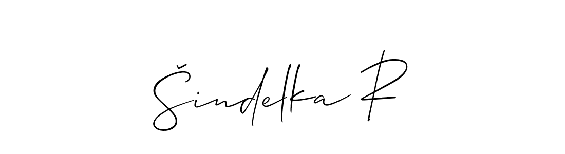 You should practise on your own different ways (Allison_Script) to write your name (Šindelka R) in signature. don't let someone else do it for you. Šindelka R signature style 2 images and pictures png