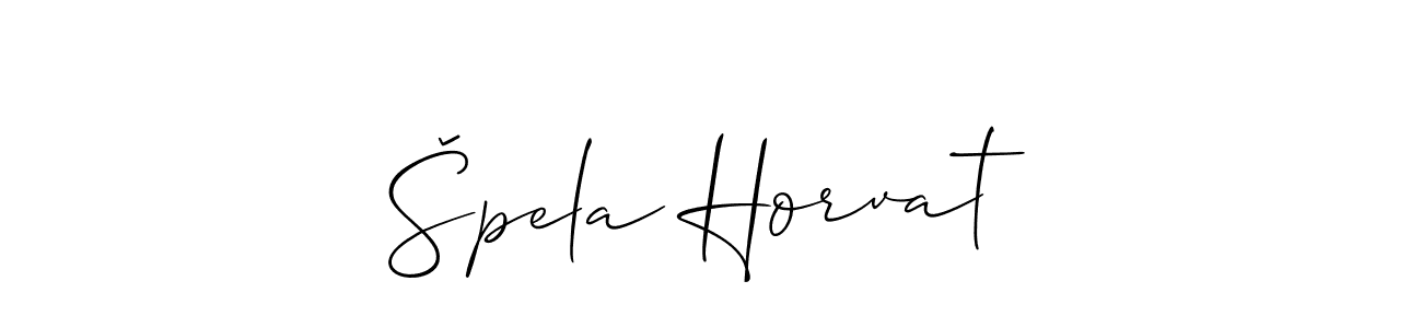 Allison_Script is a professional signature style that is perfect for those who want to add a touch of class to their signature. It is also a great choice for those who want to make their signature more unique. Get Špela Horvat name to fancy signature for free. Špela Horvat signature style 2 images and pictures png