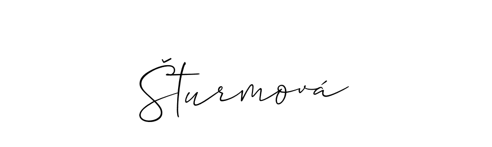 It looks lik you need a new signature style for name Šturmová. Design unique handwritten (Allison_Script) signature with our free signature maker in just a few clicks. Šturmová signature style 2 images and pictures png