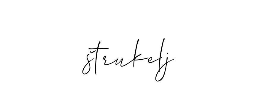 Design your own signature with our free online signature maker. With this signature software, you can create a handwritten (Allison_Script) signature for name štrukelj. štrukelj signature style 2 images and pictures png