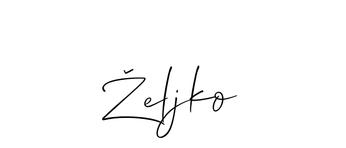 Allison_Script is a professional signature style that is perfect for those who want to add a touch of class to their signature. It is also a great choice for those who want to make their signature more unique. Get Željko name to fancy signature for free. Željko signature style 2 images and pictures png