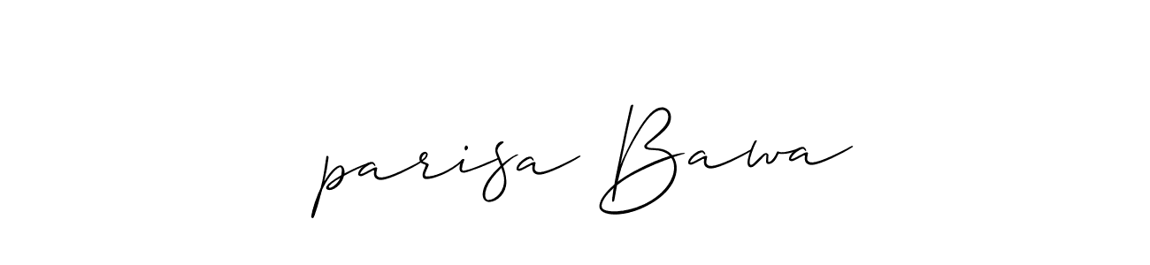 Allison_Script is a professional signature style that is perfect for those who want to add a touch of class to their signature. It is also a great choice for those who want to make their signature more unique. Get ،parisa Bawa name to fancy signature for free. ،parisa Bawa signature style 2 images and pictures png