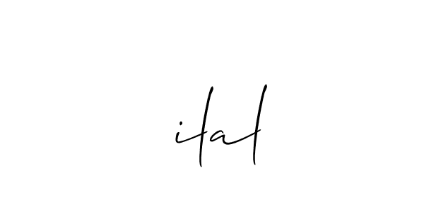 if you are searching for the best signature style for your name بilal. so please give up your signature search. here we have designed multiple signature styles  using Allison_Script. بilal signature style 2 images and pictures png