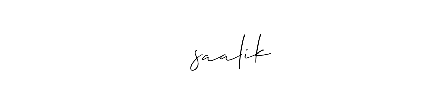 How to make سالکsaalik name signature. Use Allison_Script style for creating short signs online. This is the latest handwritten sign. سالکsaalik signature style 2 images and pictures png