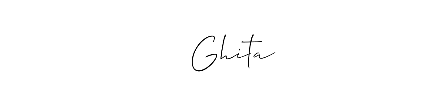 Similarly Allison_Script is the best handwritten signature design. Signature creator online .You can use it as an online autograph creator for name غيثة Ghita. غيثة Ghita signature style 2 images and pictures png