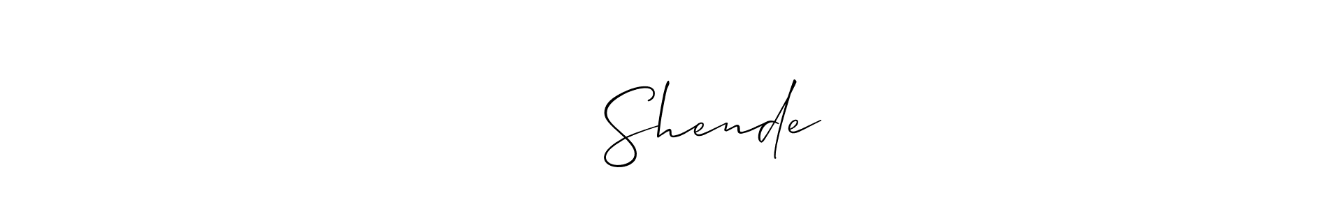 This is the best signature style for the ज्ञा Shende name. Also you like these signature font (Allison_Script). Mix name signature. ज्ञा Shende signature style 2 images and pictures png