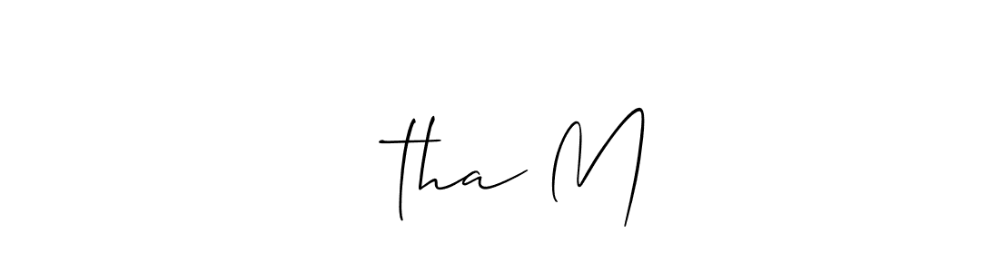 It looks lik you need a new signature style for name சுtha M. Design unique handwritten (Allison_Script) signature with our free signature maker in just a few clicks. சுtha M signature style 2 images and pictures png