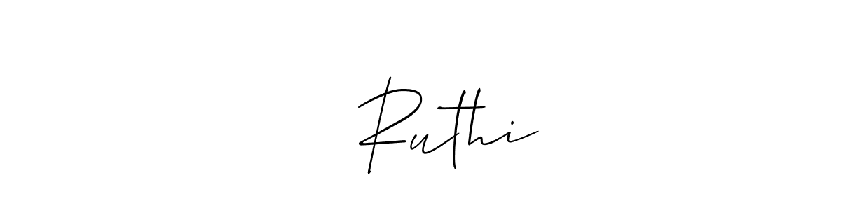 Allison_Script is a professional signature style that is perfect for those who want to add a touch of class to their signature. It is also a great choice for those who want to make their signature more unique. Get ಮಾ Ruthi name to fancy signature for free. ಮಾ Ruthi signature style 2 images and pictures png