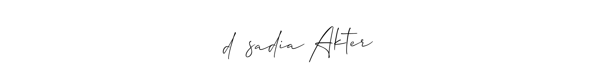 Similarly Allison_Script is the best handwritten signature design. Signature creator online .You can use it as an online autograph creator for name ༄d᭄✿sadia Akter ツ. ༄d᭄✿sadia Akter ツ signature style 2 images and pictures png