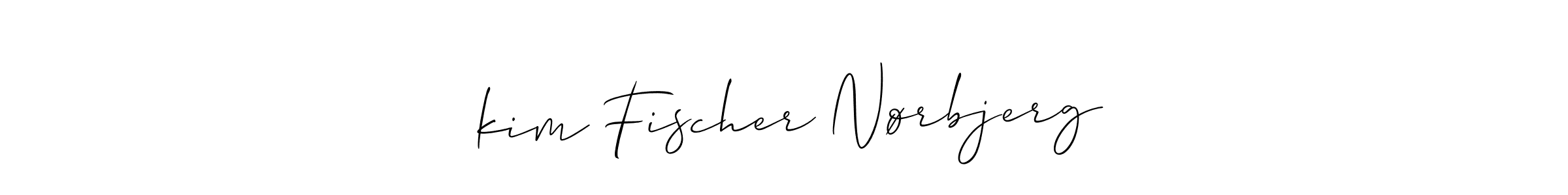 You should practise on your own different ways (Allison_Script) to write your name (​kim Fischer Nørbjerg) in signature. don't let someone else do it for you. ​kim Fischer Nørbjerg signature style 2 images and pictures png