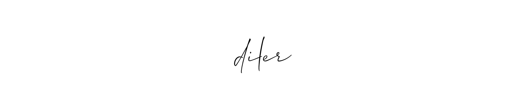 The best way (Allison_Script) to make a short signature is to pick only two or three words in your name. The name ✔︎diler✔︎ include a total of six letters. For converting this name. ✔︎diler✔︎ signature style 2 images and pictures png