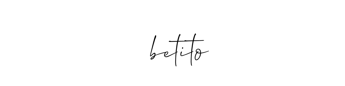 The best way (Allison_Script) to make a short signature is to pick only two or three words in your name. The name ❤️betito include a total of six letters. For converting this name. ❤️betito signature style 2 images and pictures png