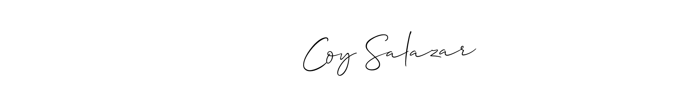 How to make            Coy Salazar name signature. Use Allison_Script style for creating short signs online. This is the latest handwritten sign.            Coy Salazar signature style 2 images and pictures png