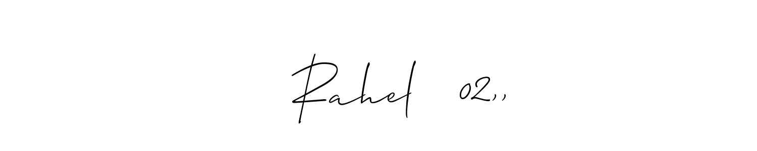 Make a beautiful signature design for name    Rahel   02,,. With this signature (Allison_Script) style, you can create a handwritten signature for free.    Rahel   02,, signature style 2 images and pictures png