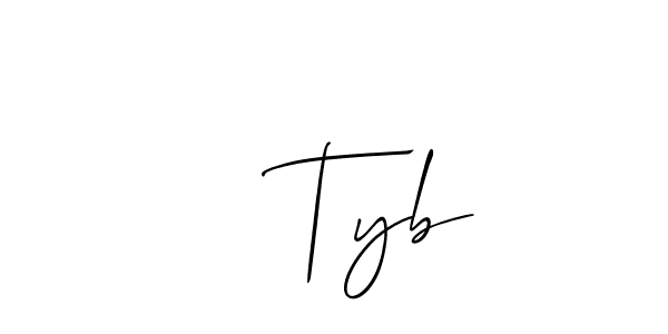 Make a beautiful signature design for name    Tyb. With this signature (Allison_Script) style, you can create a handwritten signature for free.    Tyb signature style 2 images and pictures png
