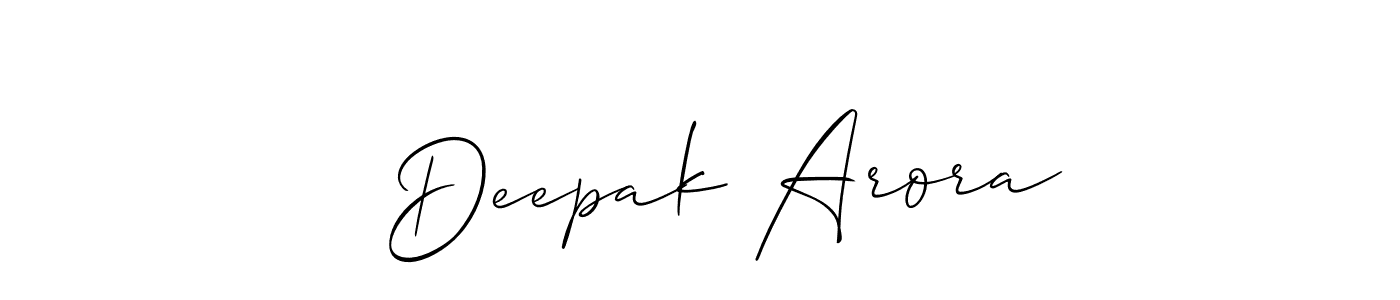 Make a beautiful signature design for name   Deepak Arora. With this signature (Allison_Script) style, you can create a handwritten signature for free.   Deepak Arora signature style 2 images and pictures png