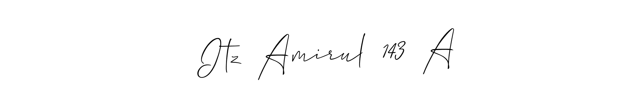 Create a beautiful signature design for name   Itz  Amirul  143  A. With this signature (Allison_Script) fonts, you can make a handwritten signature for free.   Itz  Amirul  143  A signature style 2 images and pictures png