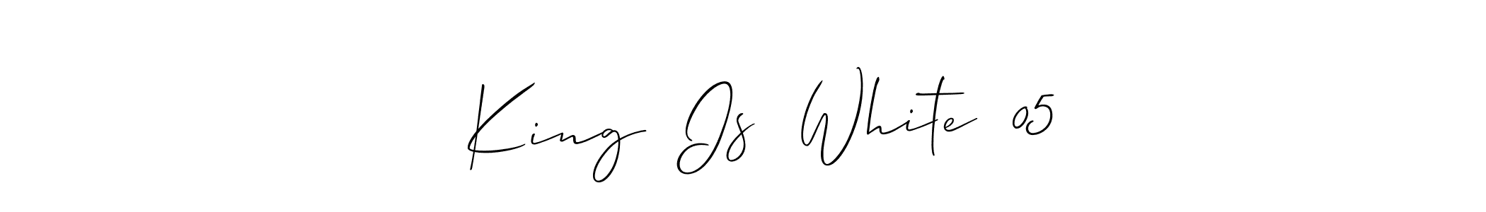 Similarly Allison_Script is the best handwritten signature design. Signature creator online .You can use it as an online autograph creator for name   King  Is  White  05.   King  Is  White  05 signature style 2 images and pictures png