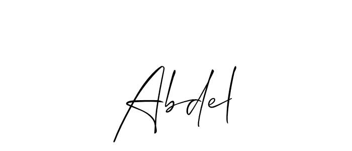 Allison_Script is a professional signature style that is perfect for those who want to add a touch of class to their signature. It is also a great choice for those who want to make their signature more unique. Get  Abdel  name to fancy signature for free.  Abdel  signature style 2 images and pictures png