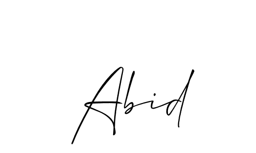 Use a signature maker to create a handwritten signature online. With this signature software, you can design (Allison_Script) your own signature for name  Abid.  Abid signature style 2 images and pictures png