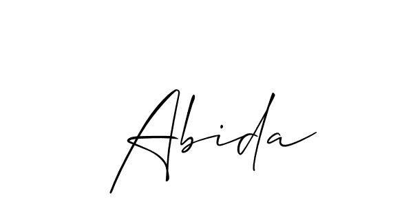 Check out images of Autograph of  Abida name. Actor  Abida Signature Style. Allison_Script is a professional sign style online.  Abida signature style 2 images and pictures png