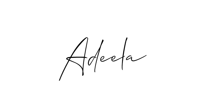 You can use this online signature creator to create a handwritten signature for the name  Adeela. This is the best online autograph maker.  Adeela signature style 2 images and pictures png