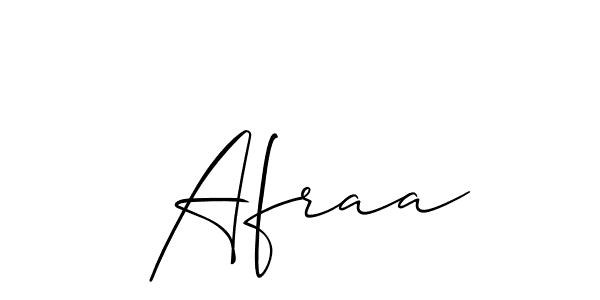 Use a signature maker to create a handwritten signature online. With this signature software, you can design (Allison_Script) your own signature for name  Afraa.  Afraa signature style 2 images and pictures png