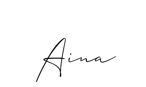 You should practise on your own different ways (Allison_Script) to write your name ( Aina) in signature. don't let someone else do it for you.  Aina signature style 2 images and pictures png