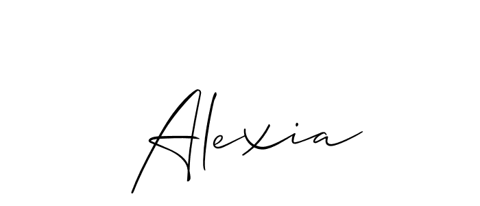 Make a short  Alexia signature style. Manage your documents anywhere anytime using Allison_Script. Create and add eSignatures, submit forms, share and send files easily.  Alexia signature style 2 images and pictures png
