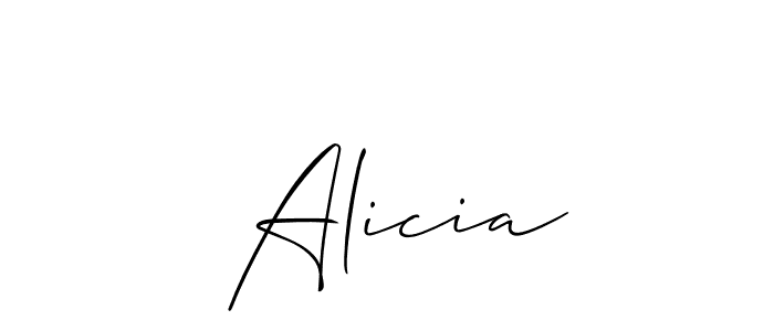 Make a beautiful signature design for name  Alicia. With this signature (Allison_Script) style, you can create a handwritten signature for free.  Alicia signature style 2 images and pictures png