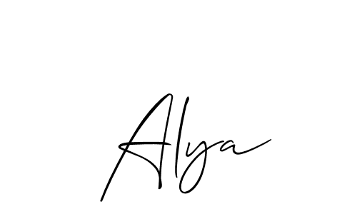 Make a short  Alya signature style. Manage your documents anywhere anytime using Allison_Script. Create and add eSignatures, submit forms, share and send files easily.  Alya signature style 2 images and pictures png