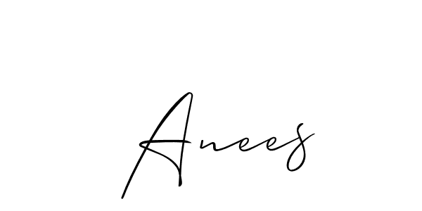 Similarly Allison_Script is the best handwritten signature design. Signature creator online .You can use it as an online autograph creator for name  Anees.  Anees signature style 2 images and pictures png