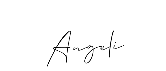 Make a beautiful signature design for name  Angeli. With this signature (Allison_Script) style, you can create a handwritten signature for free.  Angeli signature style 2 images and pictures png