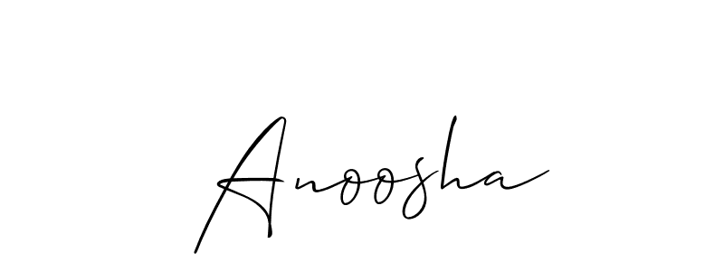 Also You can easily find your signature by using the search form. We will create  Anoosha name handwritten signature images for you free of cost using Allison_Script sign style.  Anoosha signature style 2 images and pictures png