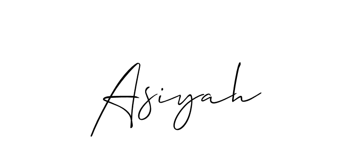 Make a short  Asiyah signature style. Manage your documents anywhere anytime using Allison_Script. Create and add eSignatures, submit forms, share and send files easily.  Asiyah signature style 2 images and pictures png