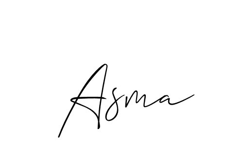 Use a signature maker to create a handwritten signature online. With this signature software, you can design (Allison_Script) your own signature for name  Asma.  Asma signature style 2 images and pictures png