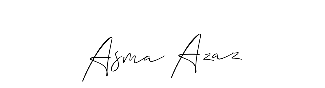 The best way (Allison_Script) to make a short signature is to pick only two or three words in your name. The name  Asma Azaz  include a total of six letters. For converting this name.  Asma Azaz  signature style 2 images and pictures png