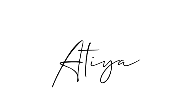 if you are searching for the best signature style for your name  Atiya. so please give up your signature search. here we have designed multiple signature styles  using Allison_Script.  Atiya signature style 2 images and pictures png