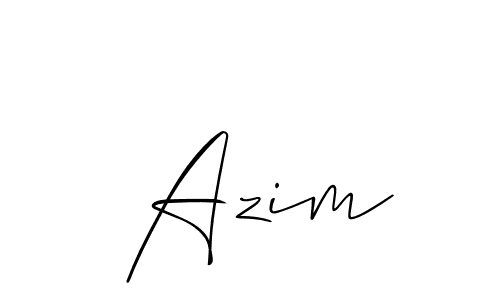 Make a beautiful signature design for name  Azim. With this signature (Allison_Script) style, you can create a handwritten signature for free.  Azim signature style 2 images and pictures png