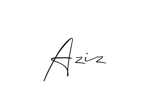 How to make  Aziz signature? Allison_Script is a professional autograph style. Create handwritten signature for  Aziz name.  Aziz signature style 2 images and pictures png