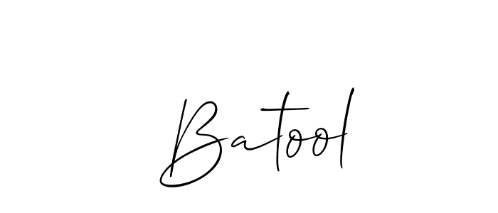 The best way (Allison_Script) to make a short signature is to pick only two or three words in your name. The name  Batool include a total of six letters. For converting this name.  Batool signature style 2 images and pictures png
