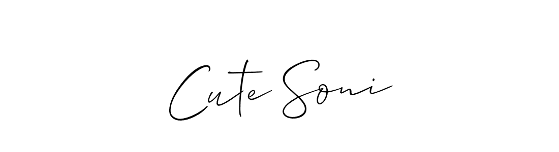 Design your own signature with our free online signature maker. With this signature software, you can create a handwritten (Allison_Script) signature for name  Cute Soni .  Cute Soni  signature style 2 images and pictures png