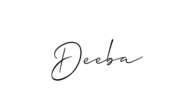 Create a beautiful signature design for name  Deeba. With this signature (Allison_Script) fonts, you can make a handwritten signature for free.  Deeba signature style 2 images and pictures png