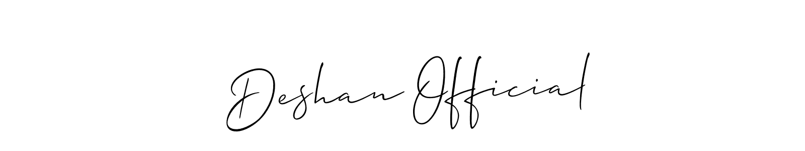 Check out images of Autograph of  Deshan Official name. Actor  Deshan Official Signature Style. Allison_Script is a professional sign style online.  Deshan Official signature style 2 images and pictures png