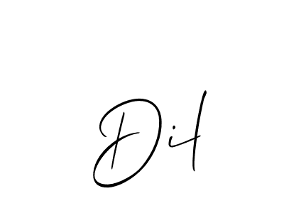 if you are searching for the best signature style for your name  Dil. so please give up your signature search. here we have designed multiple signature styles  using Allison_Script.  Dil signature style 2 images and pictures png