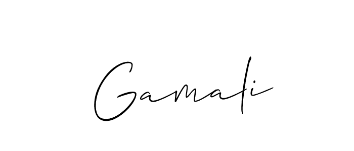 Design your own signature with our free online signature maker. With this signature software, you can create a handwritten (Allison_Script) signature for name  Gamali.  Gamali signature style 2 images and pictures png