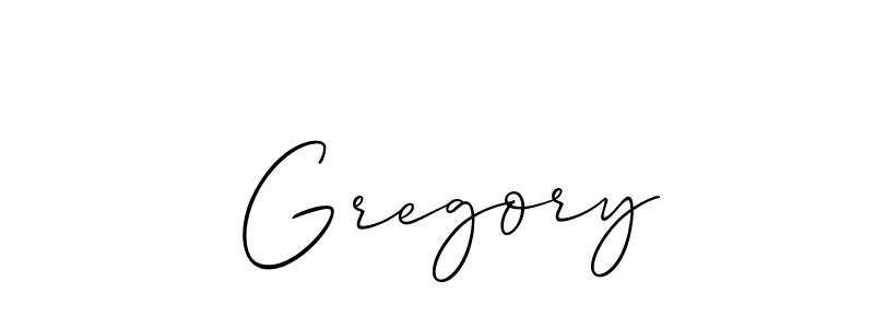 Create a beautiful signature design for name  Gregory. With this signature (Allison_Script) fonts, you can make a handwritten signature for free.  Gregory signature style 2 images and pictures png