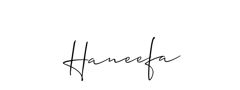 It looks lik you need a new signature style for name  Haneefa. Design unique handwritten (Allison_Script) signature with our free signature maker in just a few clicks.  Haneefa signature style 2 images and pictures png